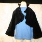 American Girl Child size 7 Black Velvet-like Ruffled Bolero Shrug Jacket