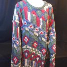 Northern Isles Multi-Colors Chunky Cable HAND KNITTED WINTER SWEATER WOMEN XXL