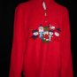 WHITE STAG WOMEN RED FLEECE UGLY CHRISTMAS HOLIDAY PULLOVER SNOWMAN SWEATSHIRT L