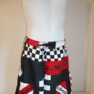 Quiksilver Men's Black Red White geo Board Shorts waist sz 33-34"