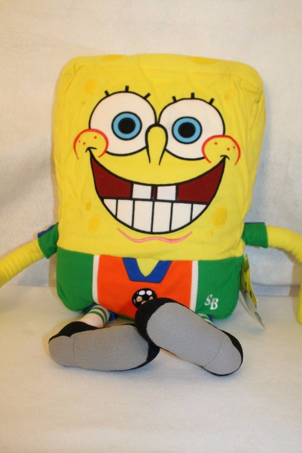 Sponge Bob Square pants Soccer 2012 Nickelodeon 21" plush cuddle pillow stuffed