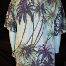 TOMMY BAHAMA SILK GREEN BLUE GRAY PALM TREE COCONUT HAWAIIAN CABANA Shirt LG