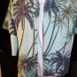 TOMMY BAHAMA SILK GREEN BLUE GRAY PALM TREE COCONUT HAWAIIAN CABANA Shirt LG