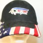 AmeriQual Red White Blue Stars & Stripes Black adjustable dad trucker cap hat