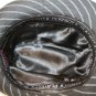 Playboy Mens Fedora Hat w/Rhinestones Black White Pin Stripes & Bunny Size L