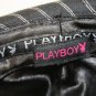 Playboy Mens Fedora Hat w/Rhinestones Black White Pin Stripes & Bunny Size L