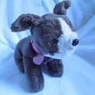 BARBIE Dk Brown Puppy Dog Stuffed Plush Sound Heart Light 2007 Barks Pants
