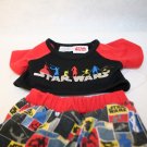 Build a Bear Workshop BABW Star Wars PJ pajamas plush outfit Jedi Red Black Blue