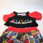 Build a Bear Workshop BABW Star Wars PJ pajamas plush outfit Jedi Red Black Blue