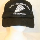 Smith Logging & Lumber Mtn Grove MO Trucker Dad Black Snapback Baseball Hat Cap
