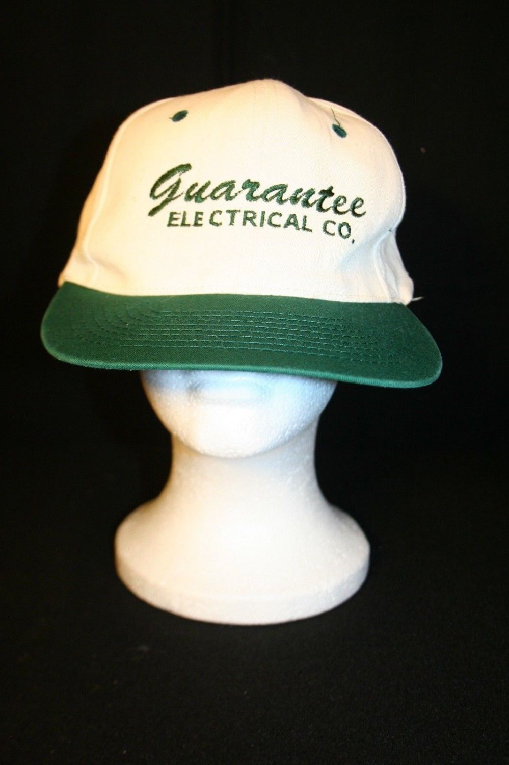 Guarantee Electrical Co White/Green Snapback Work Trucker Dad Cap Hat