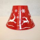 Yankee Candle Red & White Reindeer flying & Snowflakes Christmas Candle Shade