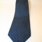 Aquascutum London Dk Lt Blue X Cross White dot Geometric  4" Silk Men's neck tie