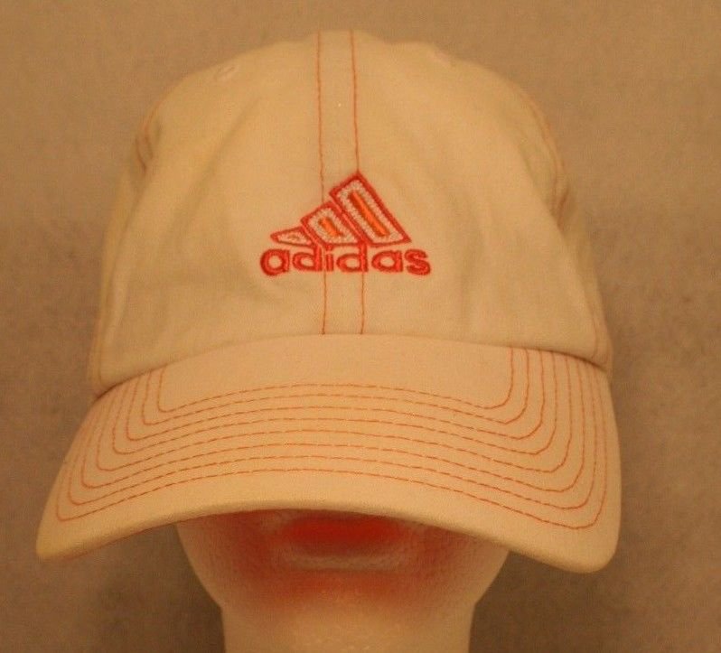 Adidas White Orange embroidered stitching logo Adjustable Dad Trucker Cap Hat