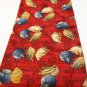 Kieselstein-Cord Seashell 100% silk necktie Red Blue Gray Tan Made in Italy