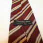 Christian Dior Maroon Burgundy Gold Yellow White Stripe 4" Silk Men's neck tie