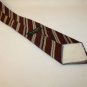 Christian Dior Maroon Burgundy Gold Yellow White Stripe 4" Silk Men's neck tie