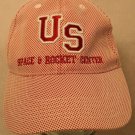 U S Space & Rocket Ctr Red White mesh overlay Cap Hat Dad Trucker Huntsville adj
