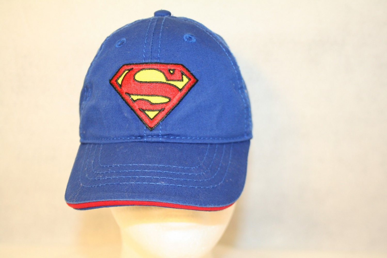 DC Comics Embroidered Superman Adjustable Child Small Navy Blue Cap Hat Stretch