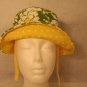 Janie & Jack Child Reversible Sun Hat Green daisy yellow polka dot w/adjust ties