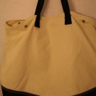 Bath & Body Works White Black Handle Snap Tote Handbag Beach bag Purse X-Large