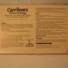 Care Bears Warm Feelings Board Game Replace Instruction VTG 1984 Parker Brothers