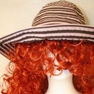 San Diego Hat Company Floppy Sun Hat Wide Brim Pink Brown Tan 1" Ribbon Tie Bow