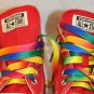 Converse All Star Canvas Low Red Men 6 1/2  Shoes Multi-color Rainbow laces