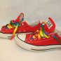 Converse All Star Canvas Low Red Men 6 1/2  Shoes Multi-color Rainbow laces