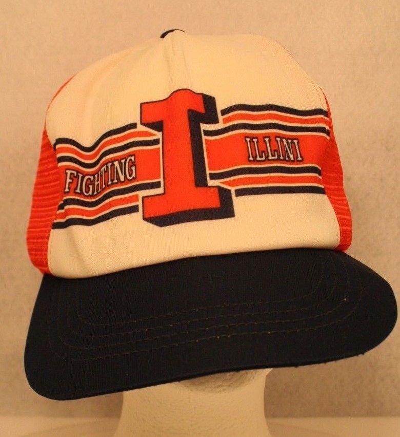 Fighting Illini CA Headwear Blue Bill Orange Mesh Dad Trucker snapback cap hat