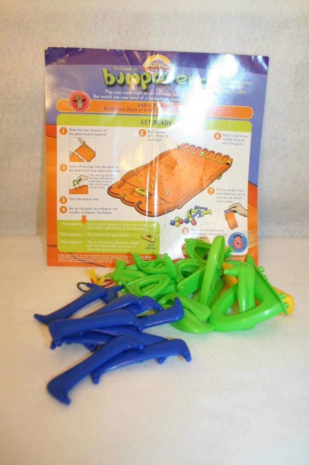 Cranium bumparena Game Replacement Instructions Green Blue Bumpers