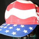 Red White Blue Stripes embroidered stars Flag Strapback July 4 BBQ Dad cap hat