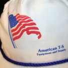 American T-S Equip & Supply Red White Blue Flag Snapback USA Dad Trucker Cap Hat