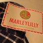 Marley Lilly Blue and White Plaid Embroidered Logo Strapback Cotton Cap Hat NWT