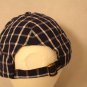 Marley Lilly Blue and White Plaid Embroidered Logo Strapback Cotton Cap Hat NWT