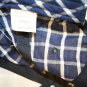 Marley Lilly Blue and White Plaid Embroidered Logo Strapback Cotton Cap Hat NWT