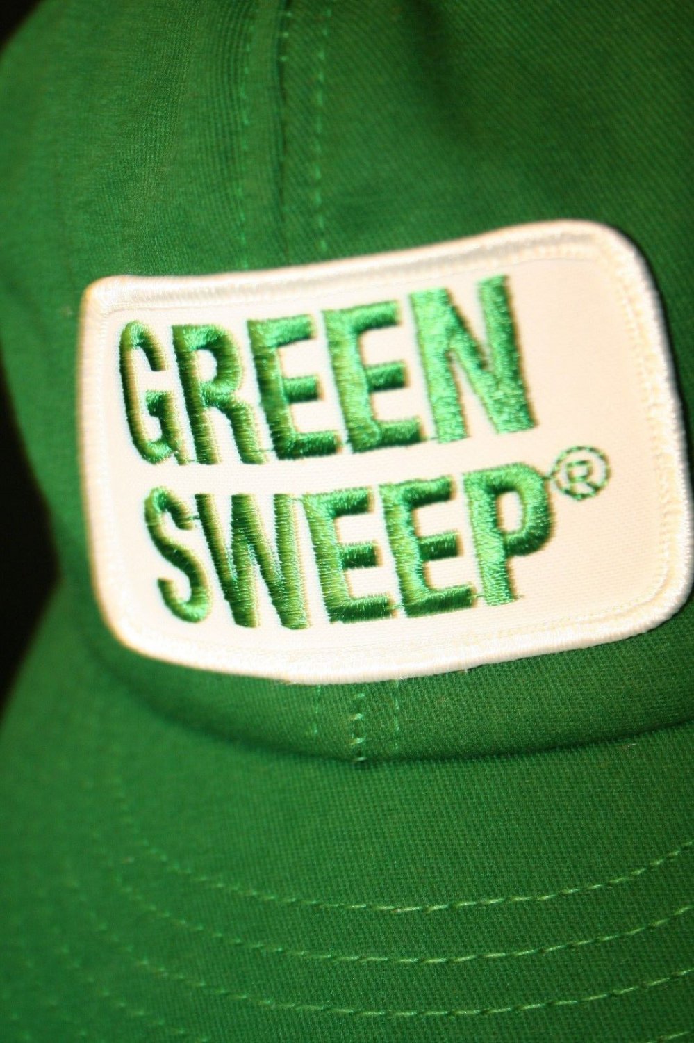 Green Sweep Swingster KC MO Green white patch mesh snapback Dad Trucker cap hat