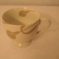 Seizan Fine China Carolyn 7906 Footed Coffee Tea Cup Silver White Gray Flower