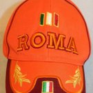 Roma Italy embroidered letters Orange Maroon Red Green White adjustable Cap Hat