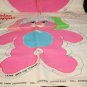 1986 Vtg Prize Popple Pillow Fabric Panel Pink Pouch #6749 Instructions Complete