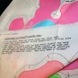 1986 Vtg Prize Popple Pillow Fabric Panel Pink Pouch #6749 Instructions Complete