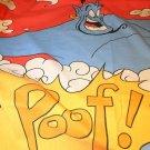 VTG Disney Aladdin Genie Twin Flat Sheet Poof Red Blue White Yellow Lamp Abu