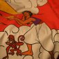VTG Disney Aladdin Genie Twin Flat Sheet Poof Red Blue White Yellow Lamp Abu