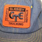 GTE Trucking Glesby Cartage Rentals Denim Embroidered Patch Snapback Cap Hat