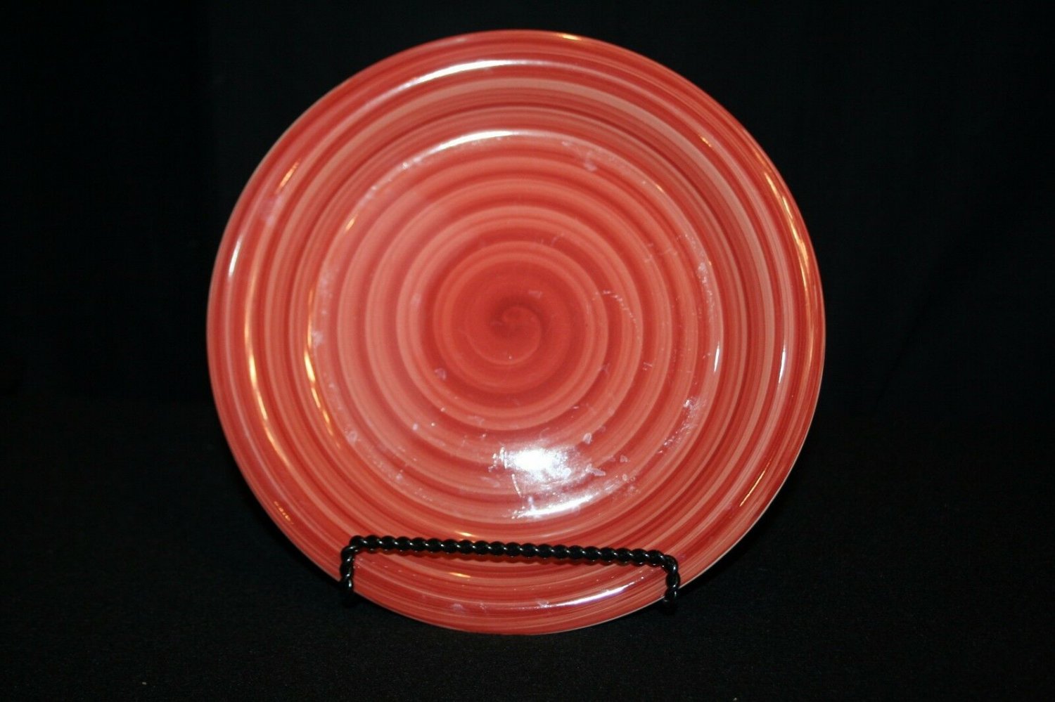 Philippe Richard red SWIRL hand-painted crafted 8 1/2" saladbread Plate replace