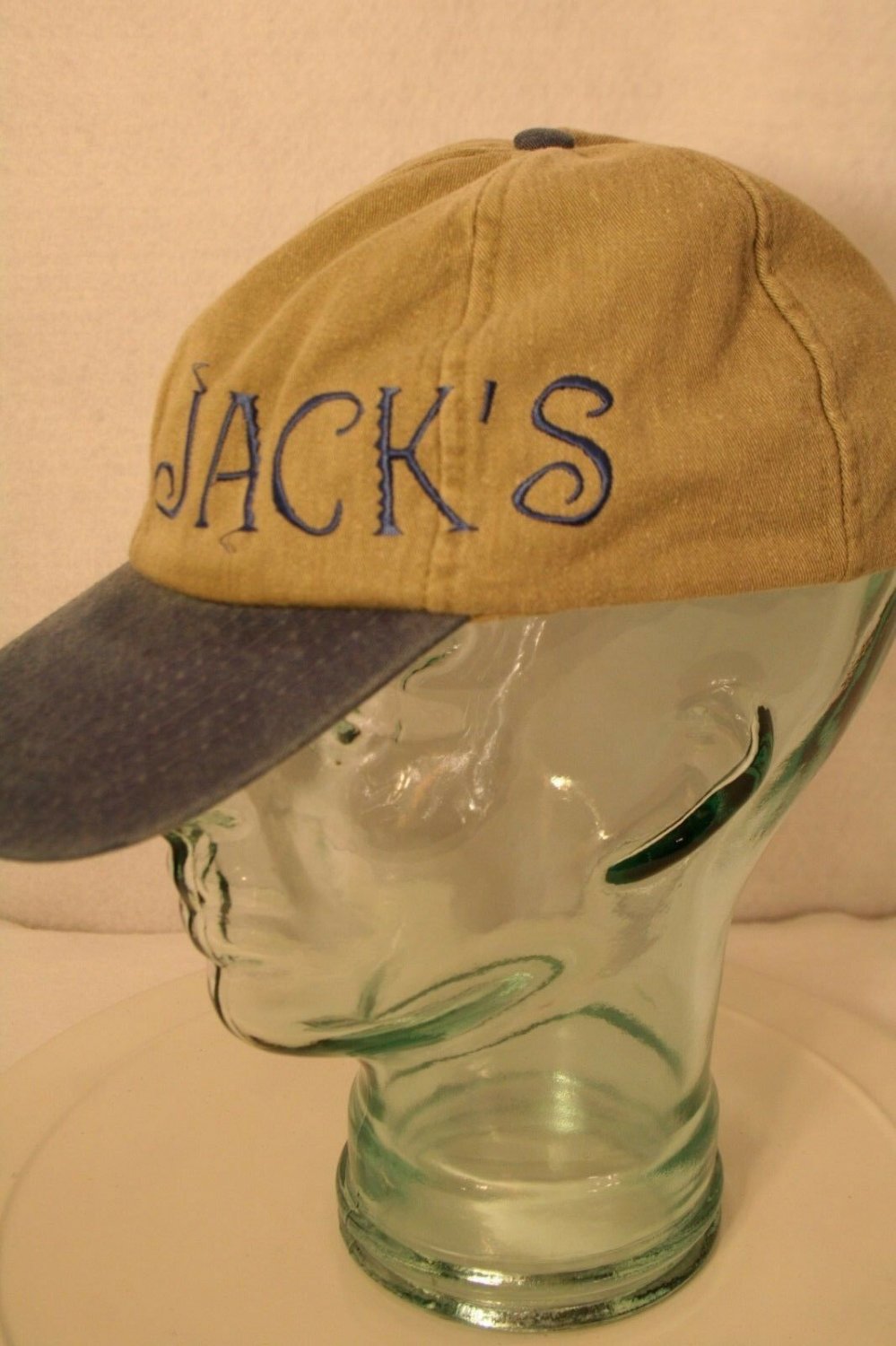 Backwater Jack's Lake of Ozarks MO Khaki Blue Strapback Dad Trucker Cap Hat