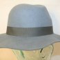 Brixton Grey Gray Felt Wool Hat with Ribbon Bow & Logo Metal Sz 7/Small