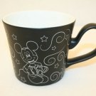 Mickey Mouse Magic Swirls Stars Chalkboard Black Disney Store Coffee Cup Tea Mug