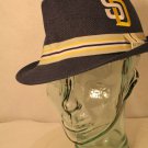 Natl University San Diego Navy Blue Yellow Woven Hat Band Fedora Hat Cap 7 3/8