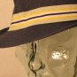 Natl University San Diego Navy Blue Yellow Woven Hat Band Fedora Hat Cap 7 3/8